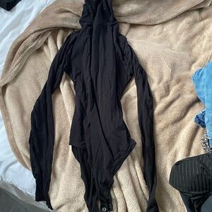 Black Long Sleeve Bodysuit Turtleneck